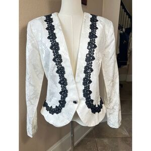 Nah Nah Collections by Jonathan Tait VTG 80’s Brocade Lace Trim Blazer Size 12